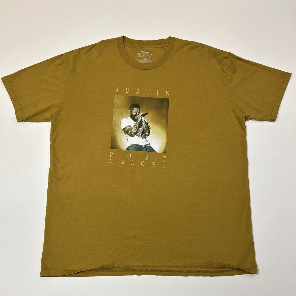 Post Malone If Yall Werent Here Id Be Crying Tour Shirt Adult 3XL Yellow Men
